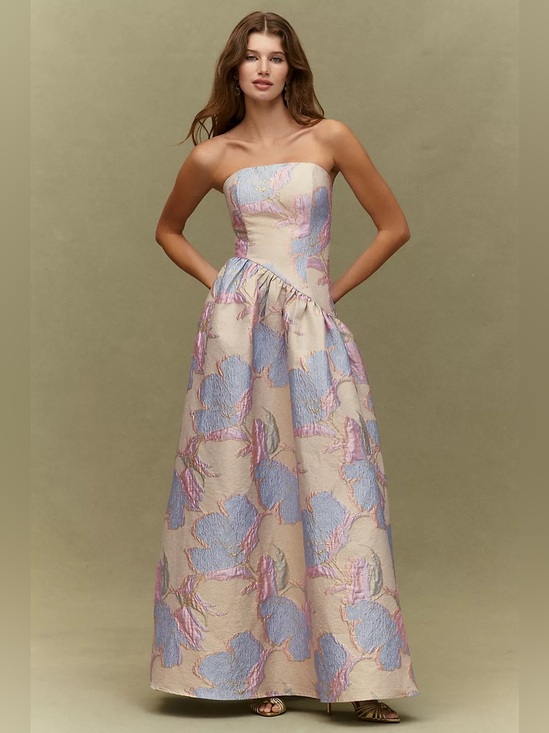 Elliatt Dresses & Skirts - Elliatt Strapless Jacquard Gown in Blush, Lavender and Pale Blue
